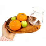 Addreen Acacia Wooden Wine Cup Tray Hotel Gathering Fruit Cake Dessert Plate Steak Western Dinner Serving Platter - Image 3