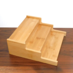 Addreen Bamboo 3-Tier Expandable Retractable Spice Rack Carved Kitchen Cabinet Organizer Storage Trays Food Living Room Bathroom