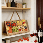 Addreen Bamboo Cheese Board Folding Cheese Board Portable Cheese Board Set with 4 Knives, Foldable Charcuterie Platter - Image 2