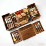 Addreen Bamboo Cheese Board Set for Party & Appetizer Serving