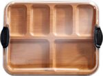 Addreen Bamboo Cutting Board With Compartments and Clear Locking Lid for Charcuterie Snacks Bamboo Serving Tray With Lid - Image 2