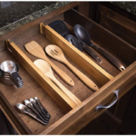 Addreen Bamboo Drawer Dividers With 12 Inserts,16.3-22inches,Expandable Kitchen Drawer Organizer,Adjustable Drawer Separator - Image 2