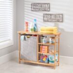 Addreen Bamboo Freestanding Foldable Laundry Hamper Table Storage Shelves for Organizing Detergent and Folding Clothes - Image 2