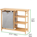 Addreen Bamboo Freestanding Foldable Laundry Hamper Table Storage Shelves for Organizing Detergent and Folding Clothes - Image 3