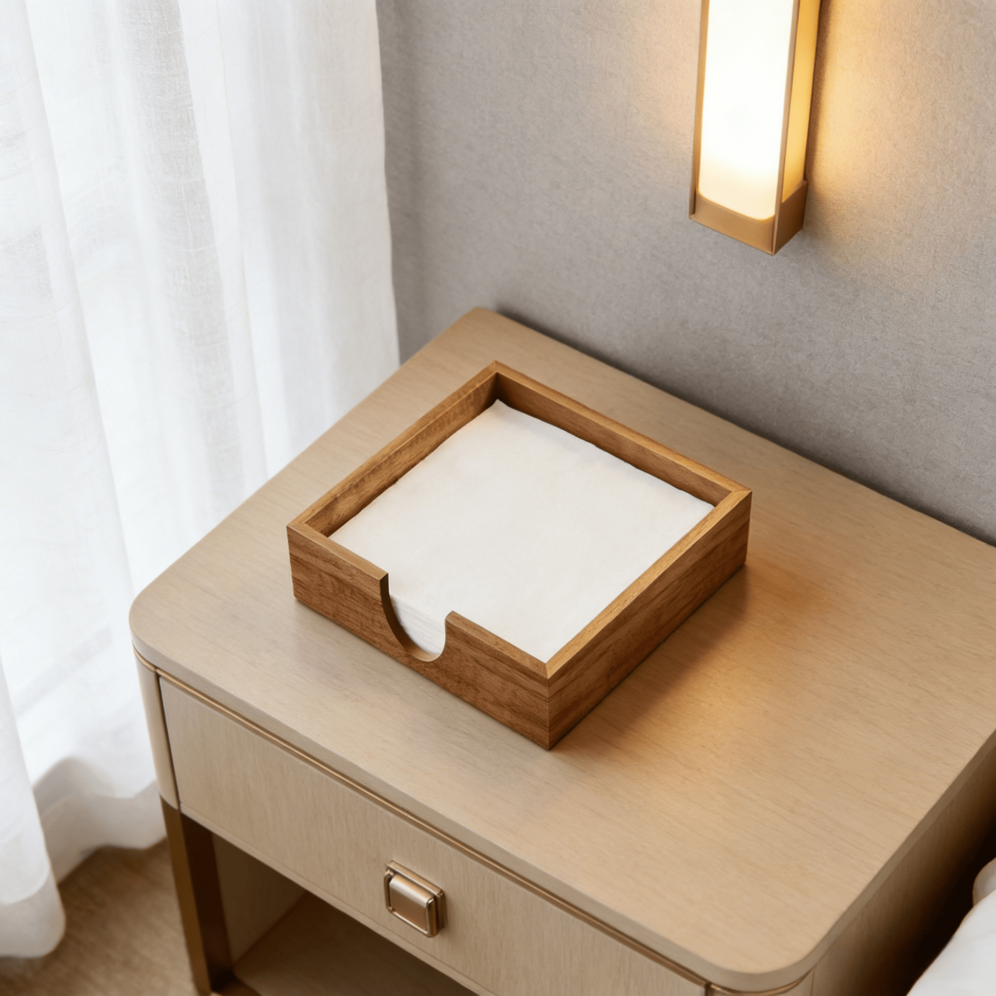 Addreen Bamboo Napkin Holder Square Wooden Napkin Tissue Paper Holder Counter Top Napkin Rack for Kitchen Dining Restaurant01 Addreen Bamboo Napkin Holder Square Wooden Napkin Tissue Paper Holder Counter Top Napkin Rack for Kitchen Dining Restaurant - Image 1