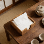 Addreen Bamboo Napkin Holder Square Wooden Napkin Tissue Paper Holder Counter Top Napkin Rack for Kitchen Dining Restaurant - Image 3