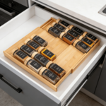 Addreen Bamboo Spice Drawer Organizer - Expandable 4 Tier Spice Rack - Image 2