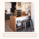 Addreen Bamboo Wine Rack Sturdy and Durable Countertop Wine Storage Cabinet Shelf for Pantry - 4 Tiers 16 Bottle Wine Rack - Image 3