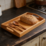 Addreen Bamboo Wood Serving Tray with Handles - Image 2