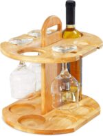 Addreen Bamboo Wood Wine Glass Holder Modern Multi-Purpose Home Decor and Kitchen Red Wine Storage Rack - Image 3
