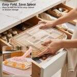 Addreen Charcuterie Chopping Block Clear Locking Lid Handle Portable 6 Compartments Bamboo Cheese Board 1.5cm Thick Customizable - Image 3