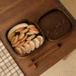 Addreen Custom Logo Double Layer Wooden Bento Box, Japanese Style Eco Friendly Lunch Box with Bamboo Wood Lid - Image 2