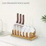 Addreen Custom-Made Bamboo Utensil Holder Reusable Pot Cover and Chopping Board for Storing and Organizing Kitchen Utensils - Image 2
