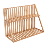 Addreen Custom Natural Bamboo Dish Drying Display Rack Wall Mount Wooden Bamboo Bowl Plate Drying Hanger - Image 2