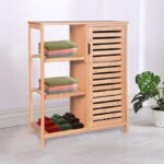 Addreen Custom Wholesale 3 Layers Bamboo Storage Cabinet With Sliding Doors Large Storage Space Bamboo Open Shelf - Image 3