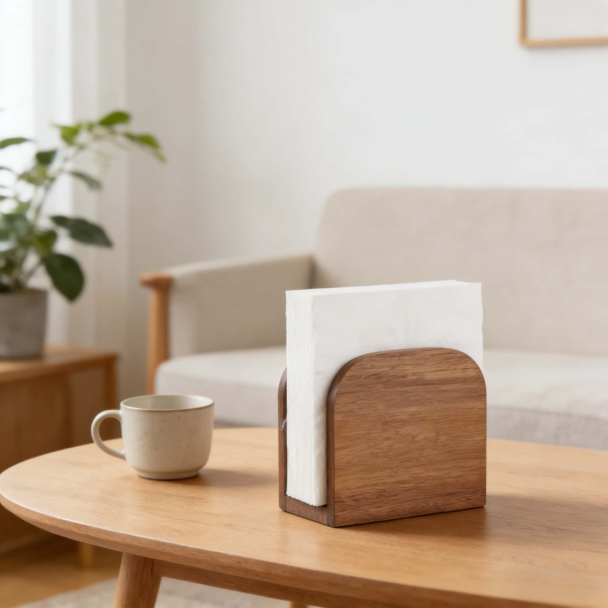 Addreen Cute Rectangular Bamboo Napkin Stand Holder Kitchen Worktop Dining Table Desk with Tissue Rack01 Addreen Cute Rectangular Bamboo Napkin Stand Holder Kitchen Worktop Dining Table Desk with Tissue Rack - Image 1