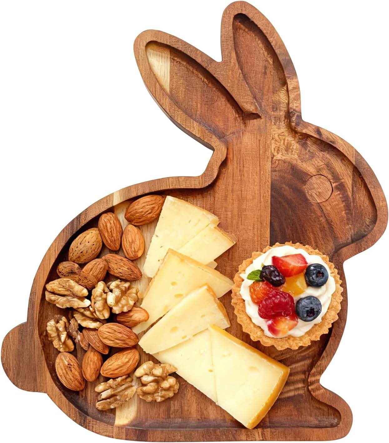 Addreen Easter Bunny Rabbit Shape Reusable Bamboo Wood Modern-Style Multifunction Charcuterie Board Serving Tray Home Kitchen01 Addreen Easter Bunny Rabbit Shape Reusable Bamboo Wood Modern-Style Multifunction Charcuterie Board Serving Tray Home Kitchen - Image 1