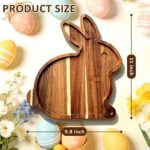 Addreen Easter Bunny Rabbit Shape Reusable Bamboo Wood Modern-Style Multifunction Charcuterie Board Serving Tray Home Kitchen - Image 2