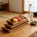 Addreen Eco-Friendly Bamboo Sushi Plate Japanese Long Strip Serving Tray Handmade Wooden Sushi Tools - Image 2