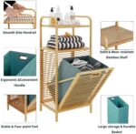 Addreen Eco-Friendly High Capacity Bamboo Laundry Basket Handles Natural Color Custom Logo Available Hot Sale Stable Four - Image 3