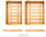 Addreen Eco-Friendly Modern Rectangle Bamboo 2-Tier Storage Basket for Garage Food Vegetable Organization - Image 3