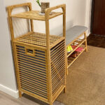Addreen Eco-Friendly Natural Bamboo Material High Capacity Laundry Basket with Handles and Four Legs - Image 2