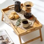 Addreen Elegant Bamboo Breakfast Server with Legs for Bed Tray