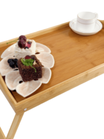Addreen Elegant Bamboo Breakfast Server with Legs for Bed Tray - Image 2