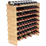 Addreen Extra-Large Capacity Freestanding 8-Layer Stackable Bamboo Wine Rack Space Saver Wood Cabinets for Home Furniture
