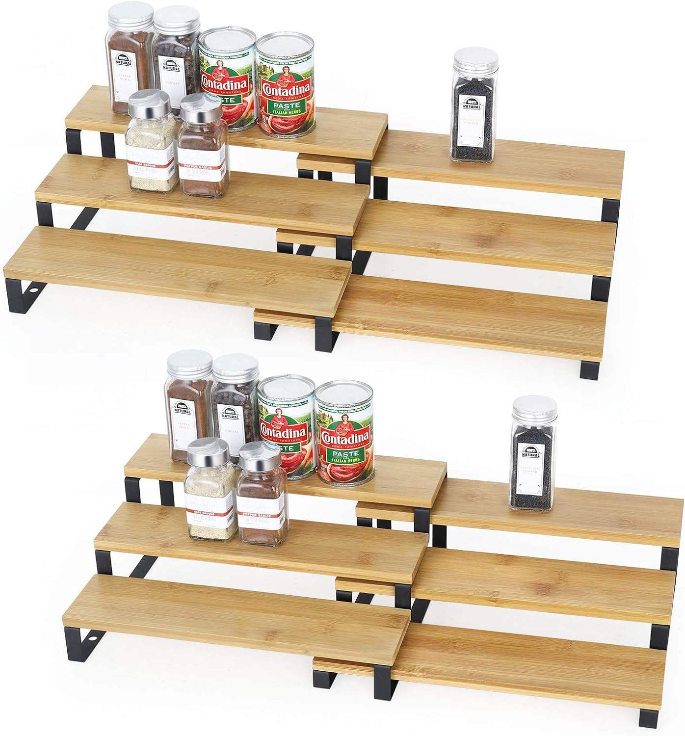 Addreen Four-Layer Expandable Eco-Friendly Multifunctional Save Space Bamboo Spice Rack Kitchen Organization Storage Holders01 Addreen Four-Layer Expandable Eco-Friendly Multifunctional Save Space Bamboo Spice Rack Kitchen Organization Storage Holders - Image 1