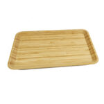 Addreen High Quality ECO Friendly Rectangle Natural Bamboo Serving Tray Wood Serving Plate Set