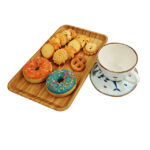 Addreen High Quality ECO Friendly Rectangle Natural Bamboo Serving Tray Wood Serving Plate Set - Image 3