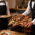 Addreen Highland Cow Acacia Wood Handcrafted Charcuterie Board Rustic Farmhouse Animal Shape Compartments Camping Cheese Meat - Image 2