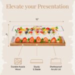Addreen Homesphere Acacia Wood Cake Display Stand With Charcuterie Board Lid Large Rectangular Serving Platter Multi Functional - Image 2
