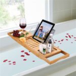 Addreen Hot Product Waterproof Luxury Caddy Tray Bathtub Rack Wood Bath Table Bamboo Bathtub Tray - Image 3