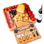 Addreen Hot Sale Cheese Platter Cutting Board Serving Tray Wood Large Charcuterie Board Bamboo Cheese Board Set
