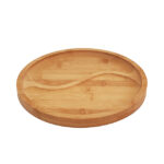 Addreen Hot Sale Eco-friendly Bamboo Round Tray Breakfast Cutlery & Party Plate