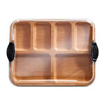 Addreen Hot Selling Customizable Bamboo Wood Charcuterie Serving Board With Clear Locking Lid Bamboo Cutting Board