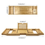 Addreen Luxury Five-Piece Set Extendable Natural Bamboo Bathtub Caddy Trays Bathroom Bed Organizer Tray With Soap Usage - Image 2