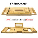 Addreen Luxury Five-Piece Set Extendable Natural Bamboo Bathtub Caddy Trays Bathroom Bed Organizer Tray With Soap Usage - Image 3