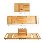 Addreen Luxury Foldable Bamboo Bath Tray Expandable to 105cm Bath Caddy Bathroom Sets - Image 2