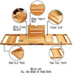 Addreen Luxury Foldable Bamboo Bath Tray Expandable to 105cm Bath Caddy Bathroom Sets - Image 3