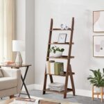 Addreen Modern China Bamboo Ladder Shelf Bookcase 5-Layer Durable Multifunctional Sustainable Folding Rack Free Standing Storage - Image 3