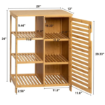 Addreen Modern Free Standing 3 Layers Bamboo Wooden Bathroom Cabinet Towel Storage Rack With Shutter Door and 3 -tier Rack - Image 2