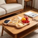 Addreen Multi Compartment Acacia Wood Charcuterie Board Irregular Divided Serving Tray