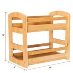 Addreen Multi-Use Totally Bamboo 2-Tier Modern Sustainable Spice Caddy Organizer Rack Customizable Size for Kitchen Countertop - Image 3