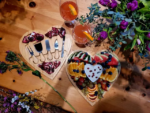 Addreen Multi-purpose Bamboo Cheese Board and Knife Set Heart Charcuterie Board Cheese Board Set With Knives - Image 3