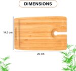 Addreen Multifunctional Bamboo Appetizer Plates With Wine Glass Holder Serving Platters Tray Convenient to Carry - Image 2