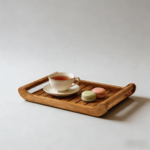 Addreen Multifunctional Wooden Serving Tray with Handles Easy to Clean Slatted Platter - Image 3
