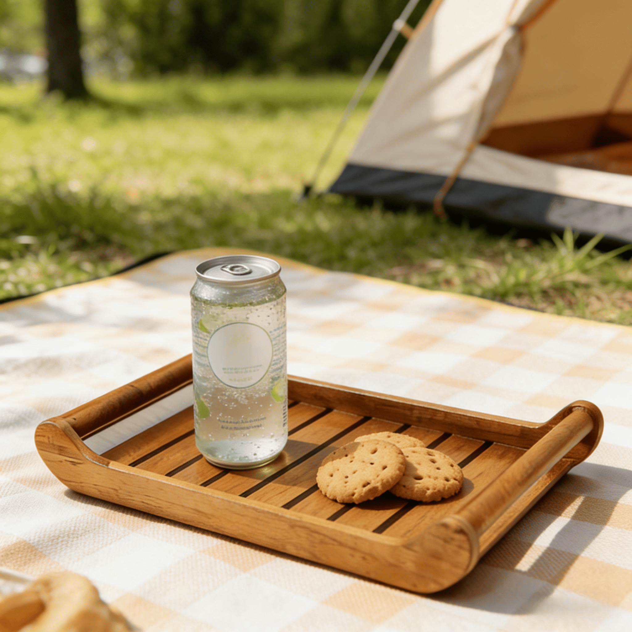 Addreen Multifunctional Wooden Serving Tray with Handles Easy to Clean Slatted Platter02 Addreen Multifunctional Wooden Serving Tray with Handles Easy to Clean Slatted Platter - Image 1